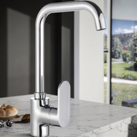 Robinet de cuisine moderne en alliage de zinc, monocommande électrique avec douchette extractible, finition chromée, cartouche céramique thermostatique, pour montage sur plan XC