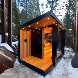 Sauna Combinata di Lusso per Più Persone, in Legno di Hemlock Massiccio, Riscaldamento Elettrico 6KW, Vapore Umido per Uso Interno ed Esterno - Product Image 6