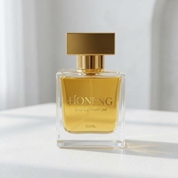Vente en gros de flacons en verre carrés classiques de 50 ml, flacons de parfum vides avec logo et boîte pour l'emballage d'un ensemble de flacons de parfum vides