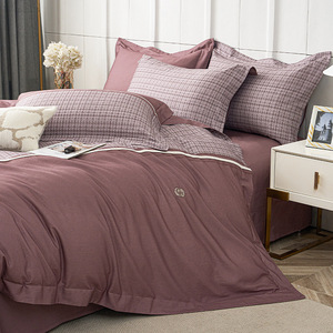 Juego de Ropa de Cama de Algodón Puro Duoximeimiankang, 203x229cm, Color Sólido, Teñido Reactivo, para Uso Doméstico - Product Image 5