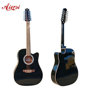 Guitarra Electroacústica de 41 Pulgadas, Color Negro Brillante, Marca Personalizada, Precio Económico, Marca Aiersi, Instrumento Musical Folclórico de 12 Cuerdas - Product Image 5