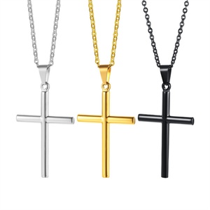 Wholesale Gold Plated <b>Cross</b> Pendant Stainless Steel <b>Cross</b> Necklace for Men - Product Image 1