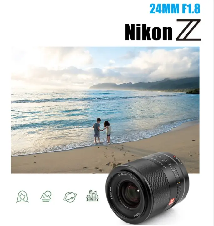VILTROX 24mm F1.8 Auto Focus Full Frame Wide Angle Prime Lens Large Aperture for Nikon Lens Z Mount Z6II Z7 Z50 Camera Lens