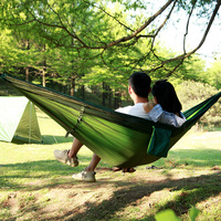 Vente chaude Nylon Parachute Arbre Ceinture Balançoire chaise Lit En Plein Air Hamacs Hamac Avec Moustiquaire Pour Camping Voyage Randonnée