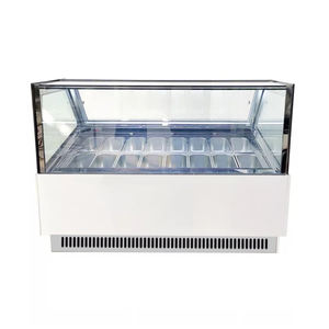 <span class=keywords><strong>Porte</strong></span> <span class=keywords><strong>coulissante</strong></span> d'affichage commercial 10/12/16/18 casseroles vitrine de crème glacée italienne réfrigérateur réfrigérateur congélateur - Product Image 4