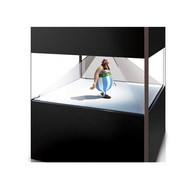 360 4 Sides View 3D Holographic Display/Pyramid Hologram/Large 3D Advertising Hologram Glass Showcase