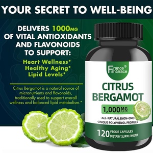 Extrait de plante de bergamote citronnée de haute qualité 1000mg 120 capsules Soutient le cœur et le système immunitaire pour adultes Complément de bergamote citronnée - Product Image 4