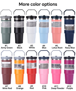 Hipdeer OEM/ODM Gobelet isotherme personnalisable 40oz en acier inoxydable transparent moderne et écologique, avec couvercle en plastique hermétique à paille et poignée, pour voiture - Product Image 6