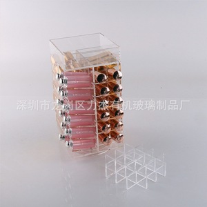 Acrylic 360-degree rotating lip gloss <b>storage</b> box, transparent lipstick holder, desktop cosmetic <b>storage</b> box, <b>dressing</b> <b>table</b> - Product Image 4