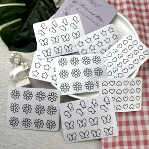 138 autocollants brodés : cœurs, étoiles, papillons, marguerites - Papier soluble dans l'eau, effaçable à l'eau - Product Image 5