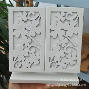 Wooden Desktop Makeup <b>Mirror</b> <b>Rectangular</b> Rustic Carved Design Home Use Wedding Gift - Product Image 1