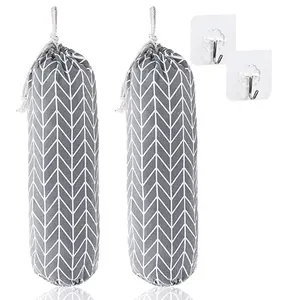 DS1509 porte-sacs poubelle, organisateur mural porte-sac en plastique avec cordon distributeur <span class=keywords><strong>de</strong></span> stockage <span class=keywords><strong>de</strong></span> sacs <span class=keywords><strong>d</strong></span>'épicerie - Product Image 1