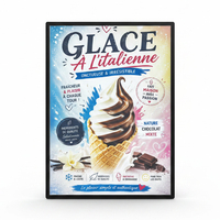 Panneau d'affichage lumineux LED avec cadre en aluminium, ultra fin, installation facile pour usage intérieur