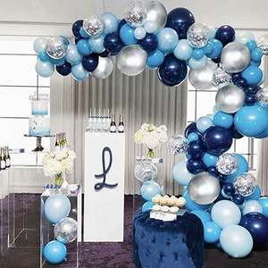 104pcs Navy Blue Balloons Arch Kit Silver and Gold <b>Confetti</b> Balloons <b>for</b> Baby Shower Birthday Party Decorations <b>Wedding</b> Globos - Product Image 1