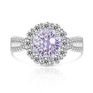 Anillos de Boda, Anillo de Compromiso con Circonita Morada Brillante y Colorida, Anillo de Lujo para Fiesta de Aniversario de Bodas - Product Image 6