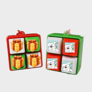 Luckykoo <span class=keywords><strong>Jouets</strong></span> pour enfants, pendentifs porte-clés et porte-clés de voiture, à quatre touches, lumineux, à commande vocale, anti-stress, thème Noël, pour couples - Product Image 1