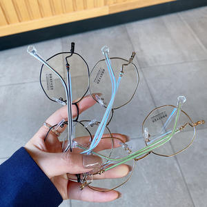 Nouvelles montures de lunettes en métal irrégulières, anti-lumière bleue, protection UV400, monture complète, unisexe, verres PC R5-7167 - Product Image 5