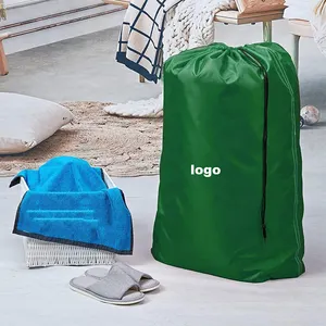Toptan özel logo su geçirmez seyahat büyük renkler POLYESTER özel katlanır otel ticari çamaşır torbası