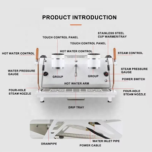 Machine à café expresso professionnelle 12L à double groupe, équipement de café professionnel en acier inoxydable pour entreprises - Product Image 5