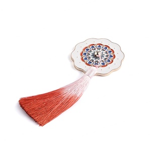 Chinese Element Custom Logo Cosmetic Brand Round Soft Enamel Small <b>Compact</b> Tassels <b>Mirror</b> - Product Image 4