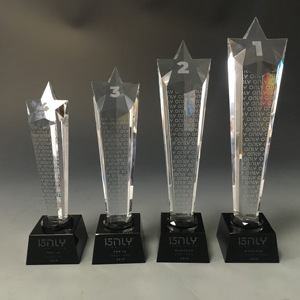 K9 Crystal Craft alta calidad forma de estrella trofeo de cristal al por mayor personalizado cristal estrella Premio trofeo para eventos deportivos - Product Image 4