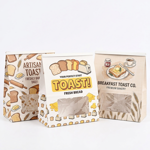 Bolsa de Papel para Llevar Comida, Bolsa de Papel Kraft Biodegradable con Ventana y Cierre Metálico para Tostadas, Nueces, Frutos Secos, Palomitas de Maíz - Product Image 2