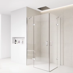 Hiện đại vuông không khung bản lề gấp Tempered Glass tắm bao vây với thiết kế di động - Product Image 1