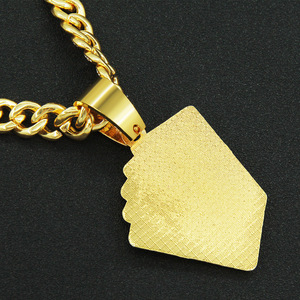 Collar con Colgante de Póker de Aleación de Diseño Innovador y Personalizado, Estilo Hiphop, Urbano, Punk, Geométrico para Hombre, Joyería al por Mayor - Product Image 2