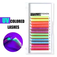 Extension Color Eyelash Popular Lash Extension Glow Color In The Dark Lashes Fluorescent Green Bright Colorful Bulk Classic Individual Eyelash Extension