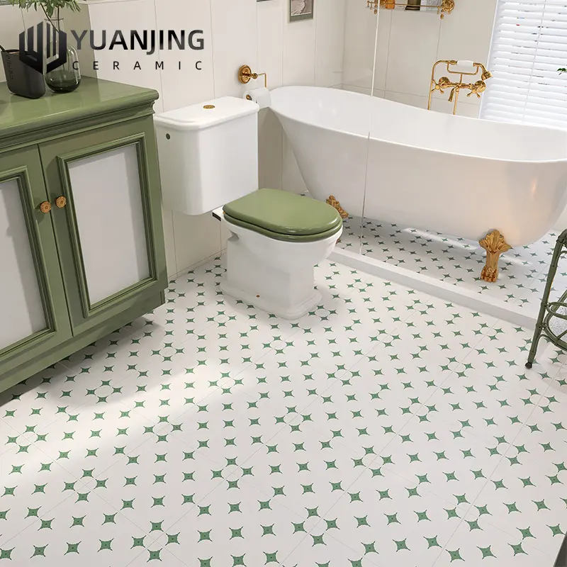 छोटी 300x300 मिमी पुष्प एंटी-स्लिप टाइलें आंतरिक उपयोग के लिए बाथरूम रसोई बालकनी फर्श के लिए कारमेल रंग का सभी सिरेमिक