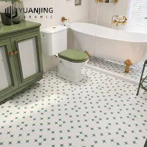 Small 300x300mm Floral Anti-Slip Tiles Caramel Colored All Ceramic for Bathroom Kitchen Balcony Floor for Interior Use