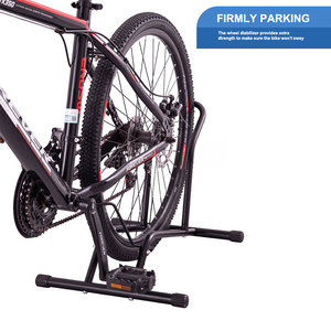 Support de vélo stable avec <span class=keywords><strong>protection</strong></span> du cadre, support de stationnement vertical réglable, rangement facile à enfiler pour vélos de route et <span class=keywords><strong>VTT</strong></span> de 20 à 29,5 pouces - Product Image 5