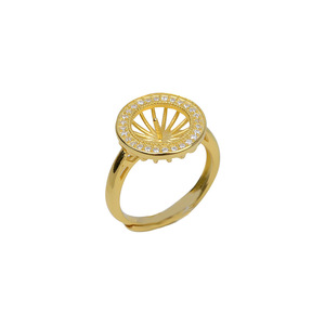 Anneau ouvert en argent S925, grande fleur creuse, perle, accessoires de bijoux DIY, taille réglable, porte-anneau de 58 mm - Product Image 5