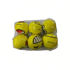 MNJ Sponge Balls 9Cm Yellow Smiley Face 6Pcs Pack Toy Ball - Product Image 1