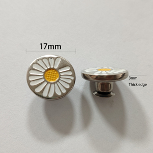17Mm Thép Không Gỉ Kim Loại Nút Quần Jean Biểu Tượng Tùy Chỉnh Nút Dập Nổi Daisy Hoa Mô Hình Cho Denim Áo Khoác Quần Jean Quần Áo - Product Image 2