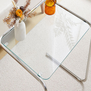 6mm 8mm Độ dày rõ ràng hình tròn không đều lượn sóng vát cạnh kính cường lực bàn hàng đầu - Product Image 5