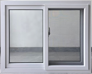 Ventana Corredera <span class=keywords><strong>de</strong></span> PVC <span class=keywords><strong>de</strong></span> Primera Calidad con Diseño Francés, Insonorizada, con Malla <span class=keywords><strong>de</strong></span> Acero Inoxidable y Garantía <span class=keywords><strong>de</strong></span> por Vida para Apartamentos Modernos - Product Image 1
