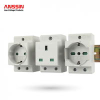Prise modulaire EU DIN Rail 250V 16A pour boîte de distribution électrique