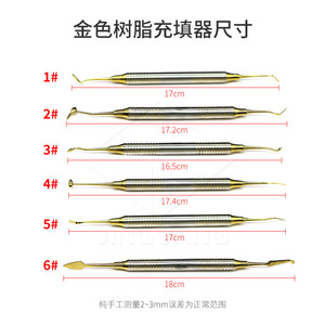 Kit d'instruments de restauration dentaire en résine, 6 pièces, équipement manuel de soins bucco-dentaires, Classe I - Product Image 1