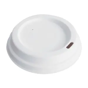 Wegwerp Composteerbaar Wit 8Oz 12Oz Suikerriet Bagasse Koffie Cup Deksels