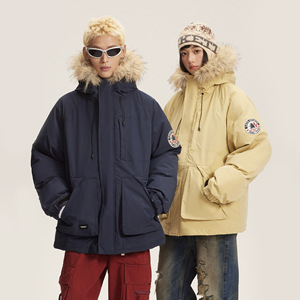 Customized Outdoor Fur Trimmed Parka Mountaineering <strong>Waterproof</strong> and Warm 90% <strong>White</strong> Duck Down <strong>Jacket</strong> for Couples - Product Image 1
