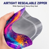 Sacs Mylar anti-odeur refermables à fermeture éclair, pochettes verticales, sacs en aluminium occultants, barrière anti-humidité pour le stockage alimentaire