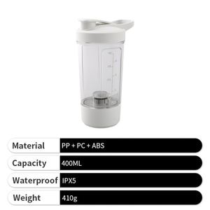 2026 Portable Electric <b>Shaker</b> Bottle Small 400ml Plastic USB Charging <b>Protein</b> <b>Shaker</b> Cup for Gym - Product Image 4