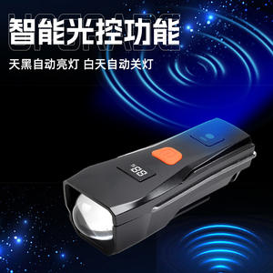 Antuke Phare avant de vélo LED rechargeable avec affichage du niveau de batterie, étanche IP4, 6 modes, noir - Product Image 5