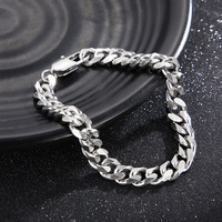 Chaînes à Main Cubaines Personnalisées Étanche en Acier Inoxydable pour Hommes, Bijoux en Acier Inoxydable, Bracelets Hommes, Vente en Gros