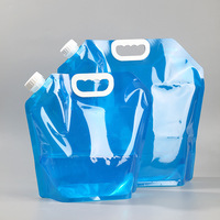 Sacs à eau d'extérieur transparents bleus de grande capacité avec bec verseur et poignée, 1L, 2L, 3L, 4L, 5L, 10L