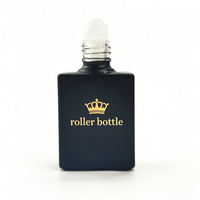 Flacon roll-on en verre noir givré de haute qualité de 10 ml avec bouchon à vis pour parfum, huile de soin et sérum pour la peau