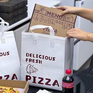 Sac en aluminium non tissé pour boulangerie, pizza, sac jetable, isolation et impression de logo avec poignée - Product Image 2