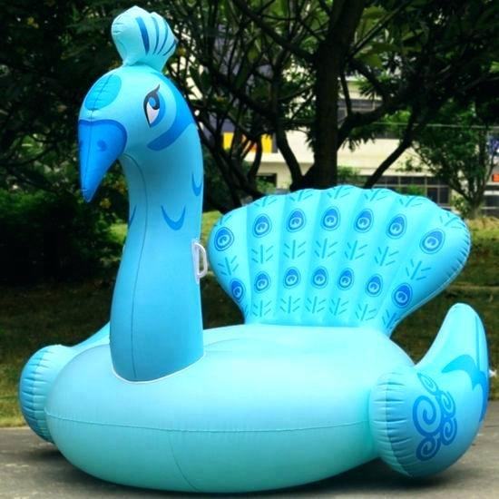 Pool Party Blue 190cm Giant Inflatable Peacock Pool Float