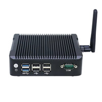 Barato y de bajo costo Mini J1900 Industrial sin ventilador Mini X86 Ubuntu PC con DDR4 RAM US/CN/EU enchufes